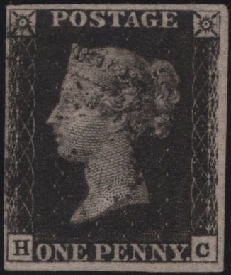 140171 1840 1D BLACK PL.6 (SG2)(HC) ON THIN PAPER, FINE USED.