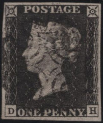140173 1840 1D GREY-BLACK PL.4 (SG3)(DH) VERY FINE USED.