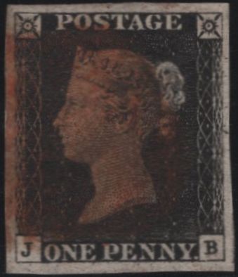 140177 1840 1D BLACK PL.4 (SG2)(JB) FINE USED.