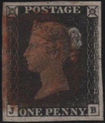 140177 1840 1D BLACK PL.4 (SG2)(JB) FINE USED.