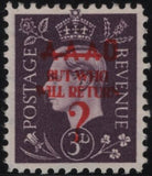 140212 1944 3D GERMAN PROPAGANDA FORGERY INVASION OVERPRINT 'AAAO/BUT WHO WILL RETURN ?' IN RED, SUPERB UNUSED.
