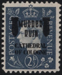 140219 1944 2½D GERMAN PROPAGANDA FORGERY WITH 'MURDER/RUIN/CATHEDRAL OF COLOGNE' OVERPRINT IN BLACK, SUPERB UNUSED.