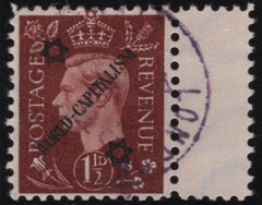 140224 1944 1½D GERMAN PROPAGANDA FORGERY EXTREME WORLD POLITICS 'WORLD-CAPITALISM' OVERPRINT, VERY FINE 'USED'.