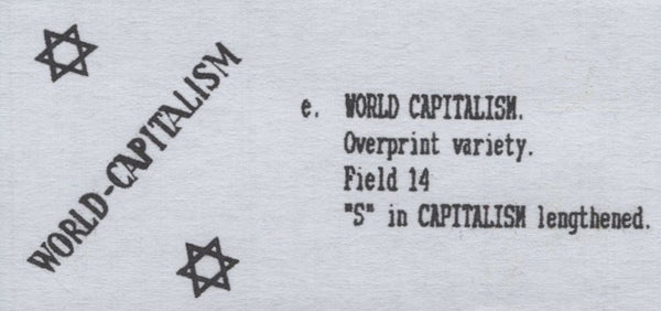 140226 1944 2½D GERMAN PROPAGANDA FORGERY EXTREME WORLD POLITICS 'WORLD-CAPITALISM' OVERPRINT, VERY FINE 'USED'.