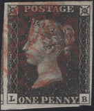 140234 1840 1D BLACK PL.6 (SG2)(LB 'L DOUBLE' SPEC AS41b) FINE USED.