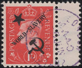 140239 1944 ½D TO 3D GERMAN PROPAGANDA FORGERIES EXTREME WORLD POLITICS 'Star/WORLD-SLAVERY/Hammer and Sickle' OVERPRINT, SET OF SIX, SUPERB 'USED'.