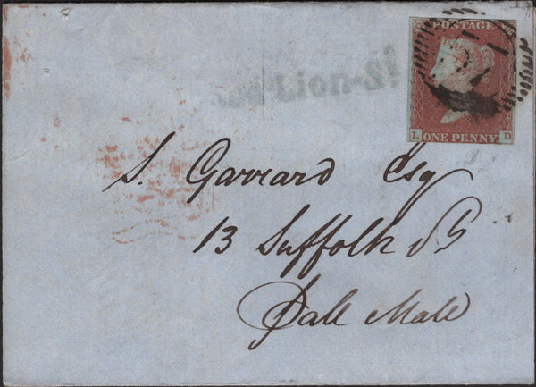 140251 1849 WRAPPER USED IN LONDON WITH 1D PL.86 (SG8)(LD) 'Red.Lion-St.' HAND STAMP (L514/REDLST8b).
