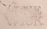 140263 1759 FRAUDULENT FREE FRANK FROM ALNWICK, NORTHUMBERLAND TO LONDON WITH 'ALNE/WICK' TWO LINE HANDSTAMP (NR8).