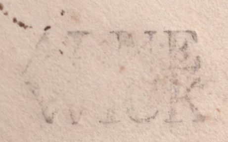 140263 1759 FRAUDULENT FREE FRANK FROM ALNWICK, NORTHUMBERLAND TO LONDON WITH 'ALNE/WICK' TWO LINE HANDSTAMP (NR8).