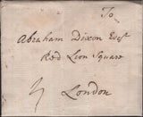 140265 1753 MAIL ALNWICK  TO LONDON WITH EARLIEST RECORDED 'ALNE/WICK' HANDSTAMP (NR8).