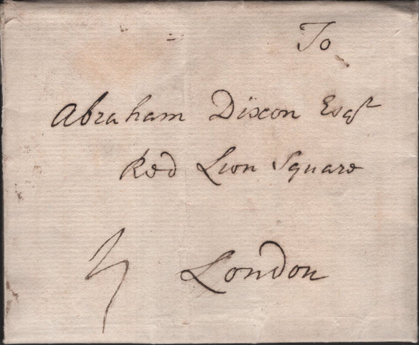 140265 1753 MAIL ALNWICK  TO LONDON WITH EARLIEST RECORDED 'ALNE/WICK' HANDSTAMP (NR8).