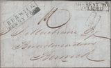140271 1839 MAIL GREENOCK TO BERWICK MISSENT TO BELFORD WITH 'BERWICK/PENNY POST' HANDSTAMP (NR206) AND BOXED 'MISSENT TO/BELFORD' HANDSTAMP (NR102).