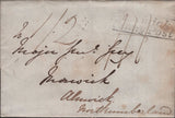 140273 1839 MAIL LONDON TO ALNWICK WITH 'Alnwick/Penny Post' HANDSTAMP (NR49).