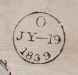 140273 1839 MAIL LONDON TO ALNWICK WITH 'Alnwick/Penny Post' HANDSTAMP (NR49).