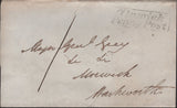 140274 1839 MAIL ALNWICK TO WARKWORTH, NORTHUMBERLAND WITH BOXED 'Alnwick/Penny Post' HANDSTAMP (NR49).