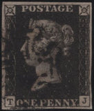 140284 1840 1D BLACK PL.8 (SG2)(TJ RE-ENTRY SPEC AS49a) GOOD USED.
