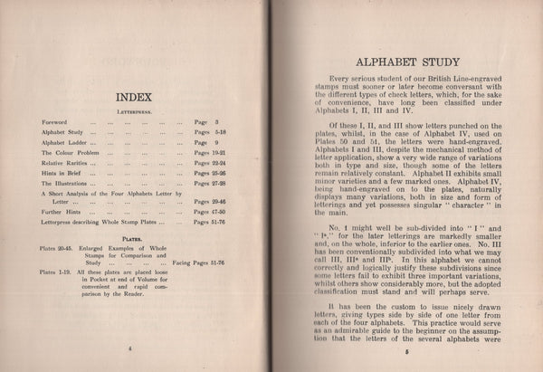 140424 'THE ALPHABETS OF THE BRITISH LINE ENGRAVED STAMPS' BY R C ALCOCK.