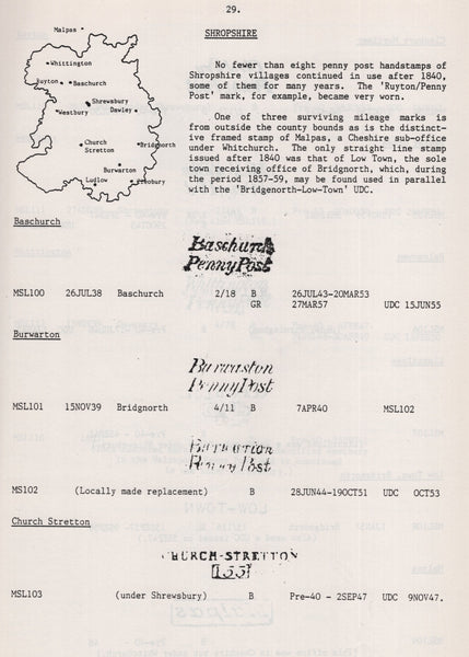 140432 "THE UNDATED STRAIGHT LINE AND NUMBERED RECEIVING HOUSE MARKS OF THE MIDLAND COUNTIES 1840-1860' FIRST EDITION.