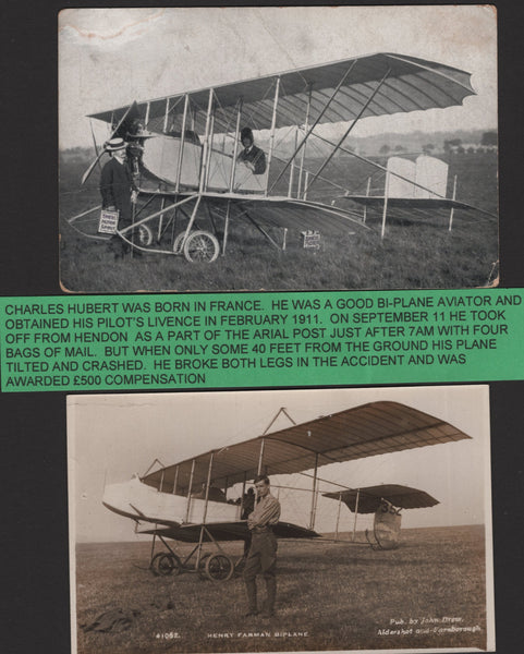 140714 1911 UK FIRST AERIAL POST/PIONEER AVIATORS COLLECTION OF POST CARDS.