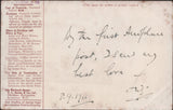 140755 1911 FIRST U.K. AERIAL POST, LONDON POSTCARD IN RED-BROWN TO CORSTON WITH 'D.H. EVANS & CO.  HANDSTAMP..