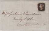 140825 1840 LETTER MAY 15TH 1840 STOCKTON, DURHAM TO KIRBY STEPHEN 1D GREY-BLACK PL. 1A (SG3)(IG).