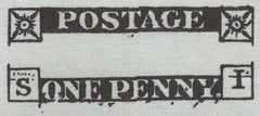140841 1840 1D BLACK PL.10 (SG2) VERY FINE USED STRIP OF THREE WITH 'SI RE-ENTRY' (SPEC AS66b).