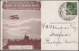 140842 1911 FIRST U.K. AERIAL POST, LONDON POSTCARD IN BROWN TO BISHOPS WALTHAM, HANTS WITH 'SCHWEPPES' ADVERT.