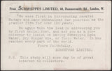 140842 1911 FIRST U.K. AERIAL POST, LONDON POSTCARD IN BROWN TO BISHOPS WALTHAM, HANTS WITH 'SCHWEPPES' ADVERT.