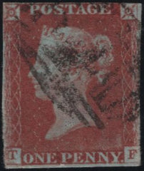 140855 1845 1D PL.59 (SG8)(TF CONSTANT VARIETY) GOOD USED.