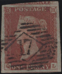 140860 1845 1D PL.61 (SG8)(QL) VERY FINE USED.