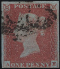 140868 1847 1D PL.74 (SG8)(AE) GOOD USED, MISSING IMPRIMATUR LETTERING.