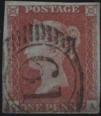 140871 1846 1D PL.72 (SG8)(CA) GOOD USED.