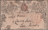 140893 1840 1D MULREADY LETTERSHEET BANBURY, OXON TO LEE, KENT USED MAY 8TH 1840.