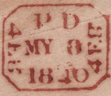 140893 1840 1D MULREADY LETTERSHEET BANBURY, OXON TO LEE, KENT USED MAY 8TH 1840.
