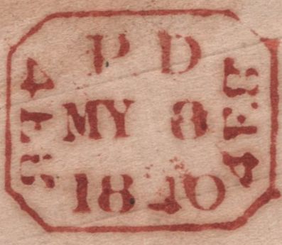 140893 1840 1D MULREADY LETTERSHEET BANBURY, OXON TO LEE, KENT USED MAY 8TH 1840.