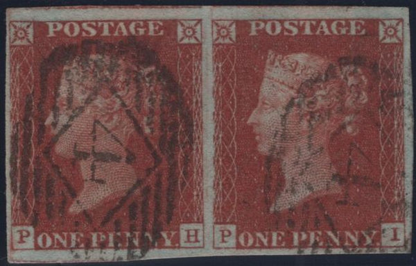 140905 1844 1D PL.49 (SG8) FINE USED HORIZONTAL PAIR.