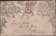 140927 1840 1D MULREADY ENVELOPE LICHFIELD TO RUGBY, FINE USED.