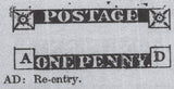 140936 1845 1D PL.62 (SG8)(AD MAJOR RE-ENTRY SPEC BS51a) FINE USED.