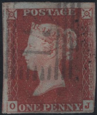 140939 1845 1D PL.62 (SG8)(OJ WITH OVAL 'O' AND SQUARE 'J') GOOD USED.