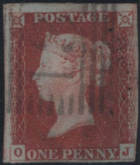 140939 1845 1D PL.62 (SG8)(OJ WITH OVAL 'O' AND SQUARE 'J') GOOD USED.