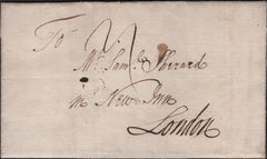 140952 1766 MAIL BRISTOL TO LONDON WITH 'B/RIS/TOL' TYPE C HAND STAMP.