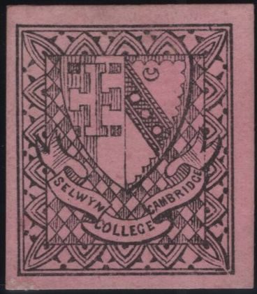 141008 1882 ½D BLACK ON MAGENTA SELWYN COLLEGE, CAMBRIDGE COLLEGE STAMP (CS18) GOOD UNUSED.