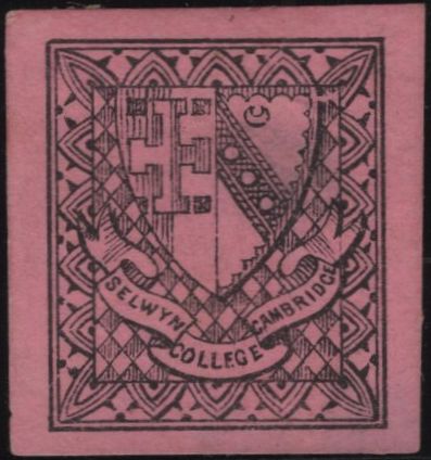 141010 1882 ½D BLACK ON MAGENTA SELWYN COLLEGE, CAMBRIDGE COLLEGE STAMP (CS18) GOOD UNUSED.
