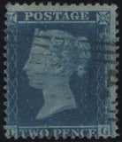 141032 1857 2D BLUE PL.6 (SG35)(LG WITH CONSTANT VARIETY SPEC F7h) GOOD TO FINE USED.