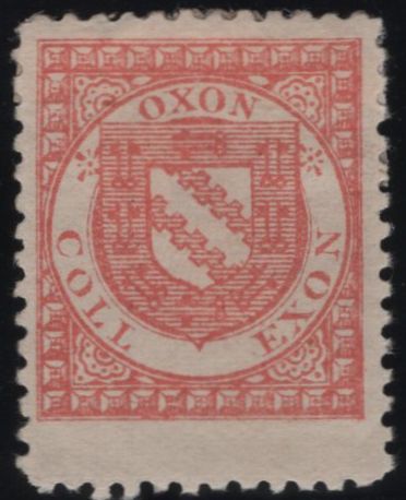 141043 1882 ½D SALMON-RED EXETER COLLEGE, OXFORD COLLEGE STAMP (CS3) GOOD TO FINE UNUSED.