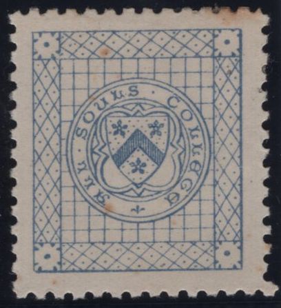 141044 1884 ½D ULTRAMARINE ALL SOULS' COLLEGE, OXFORD COLLEGE STAMP (CS1) GOOD UNUSED.