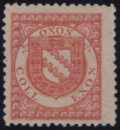 141054 1882 ½D SALMON-RED EXETER COLLEGE, OXFORD COLLEGE STAMP (CS3) FINE UNUSED.