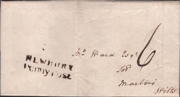 141082 1816 MAIL THATCHAM TO MARLBOROUGH, WILTS WITH 'NEWBURY/Penny Post' HAND STAMP (BR271).