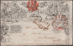 141087 1840 THOMAS WHITE CARICATURE, GOOD TO FINE USED FRONT LONDON TO MARLBOROUGH, WILTS.
