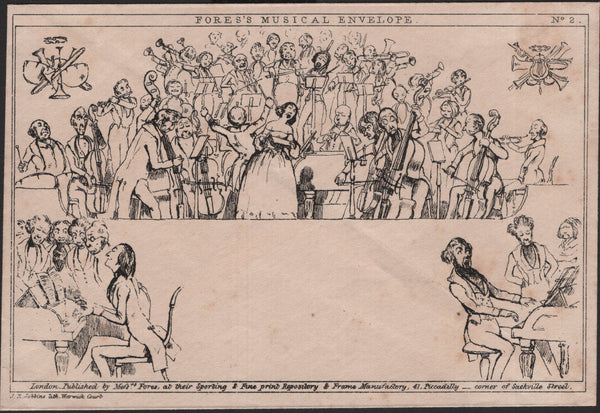 141089 1840 ORIGINAL 'FORES'S MUSICAL ENVELOPE No.2' FINE UNUSED.